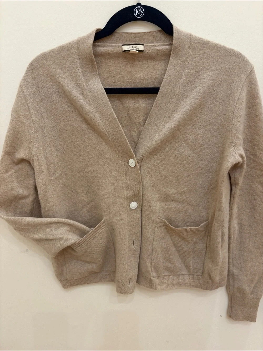 J. Crew Lightweight Cashmere-Blend Cardigan in Taupe
